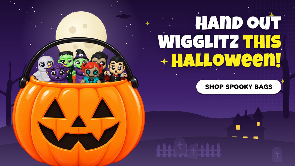 Hand out Wigglitz this Halloween! A pumpkin pail full of Spooky Wigglitz. Shop Spooky Bags.